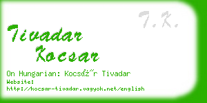 tivadar kocsar business card